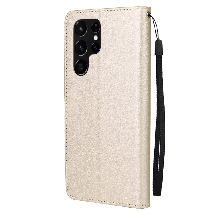 For Samsung Galaxy S22 Ultra 5G 3 Card Slots Multifunctional Leather Phone Case