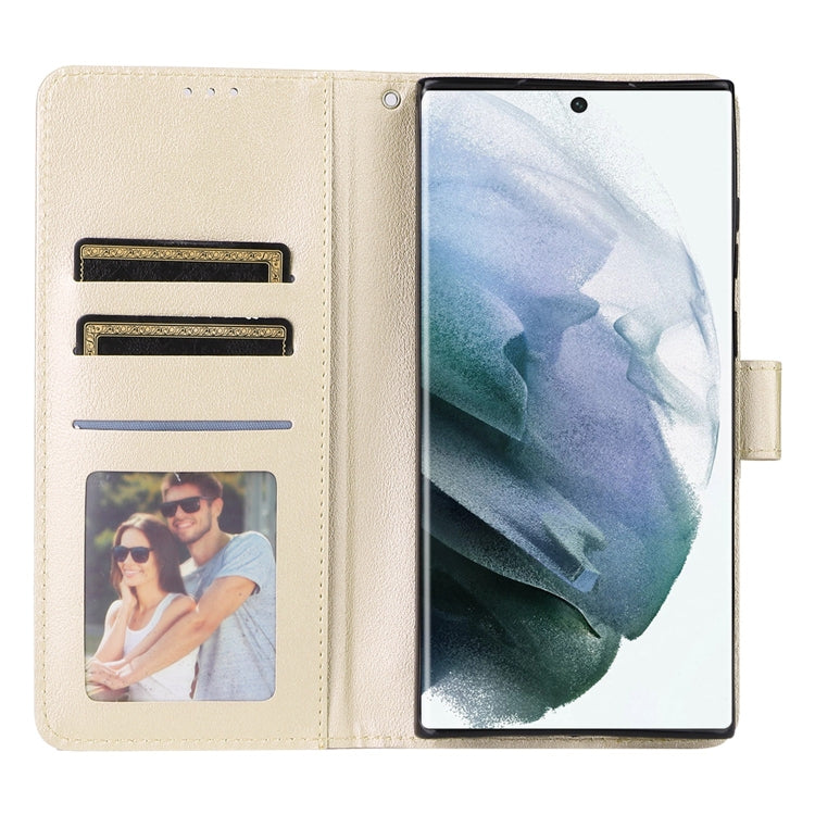 For Samsung Galaxy S22 Ultra 5G 3 Card Slots Multifunctional Leather Phone Case
