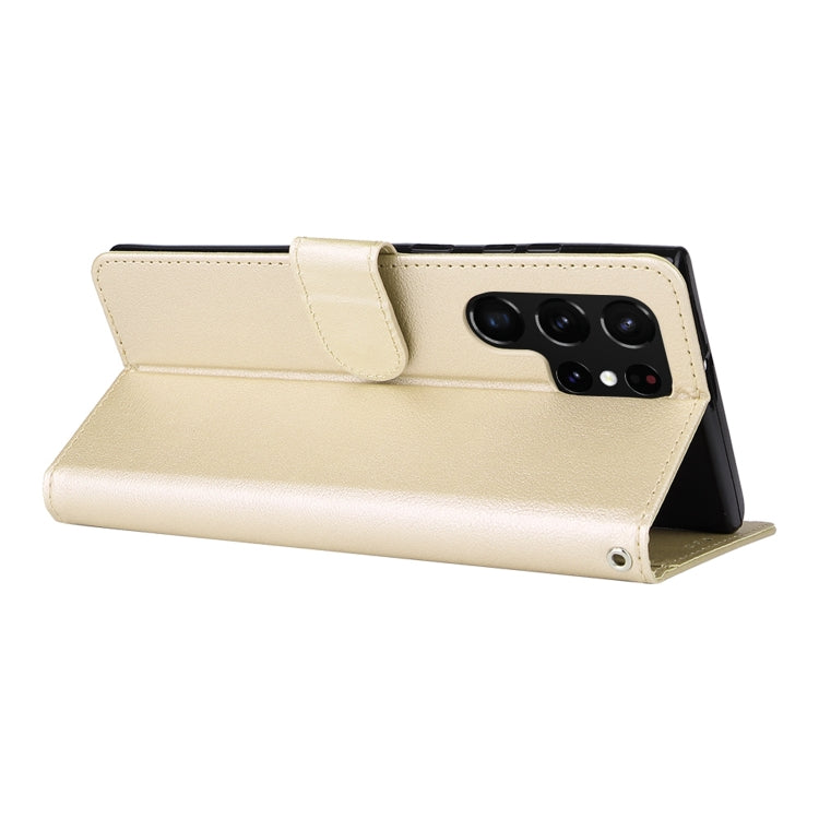 For Samsung Galaxy S22 Ultra 5G 3 Card Slots Multifunctional Leather Phone Case