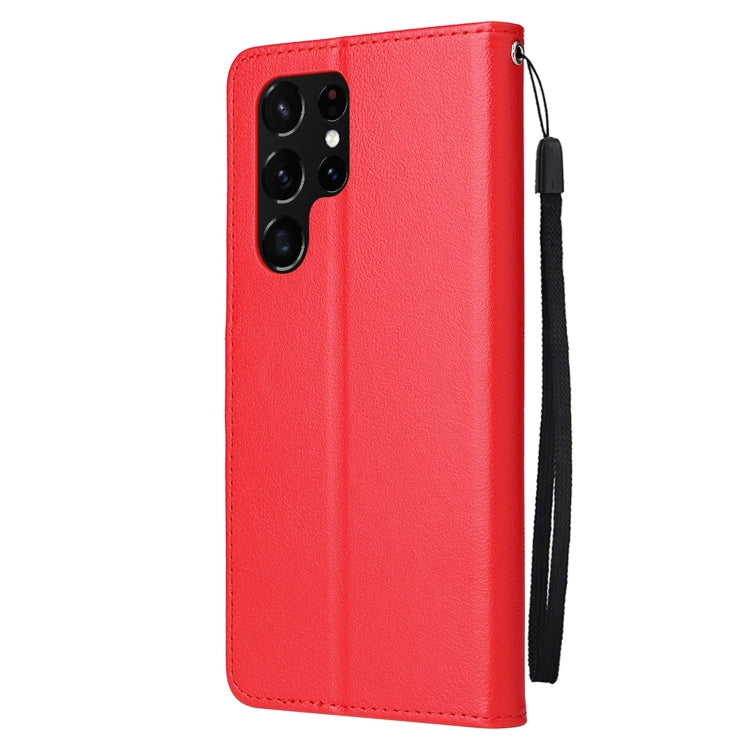 For Samsung Galaxy S22 Ultra 5G 3 Card Slots Multifunctional Leather Phone Case
