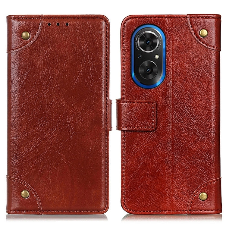 For Honor 50 SE / Huawei Nova 9 SE Copper Buckle Nappa Texture Horizontal Flip Leather Phone Case
