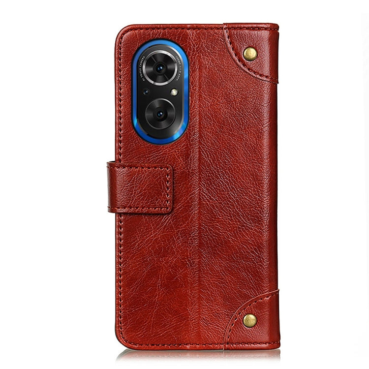 For Honor 50 SE / Huawei Nova 9 SE Copper Buckle Nappa Texture Horizontal Flip Leather Phone Case