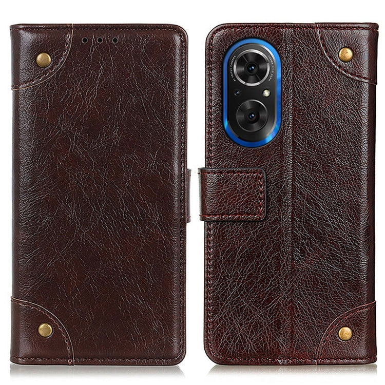 For Honor 50 SE / Huawei Nova 9 SE Copper Buckle Nappa Texture Horizontal Flip Leather Phone Case