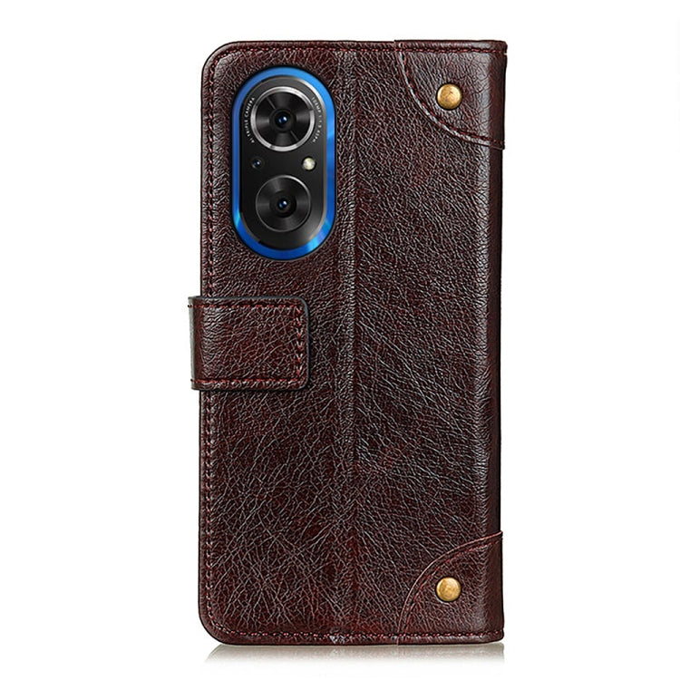 For Honor 50 SE / Huawei Nova 9 SE Copper Buckle Nappa Texture Horizontal Flip Leather Phone Case