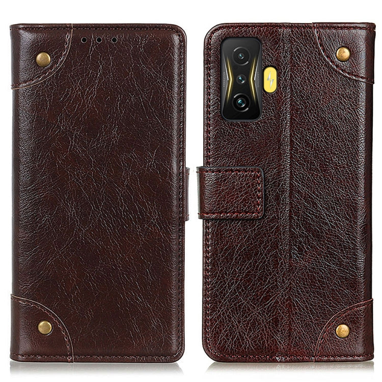 For Xiaomi Poco F4 GT 5G Copper Buckle Nappa Texture Horizontal Flip Leather Phone Case