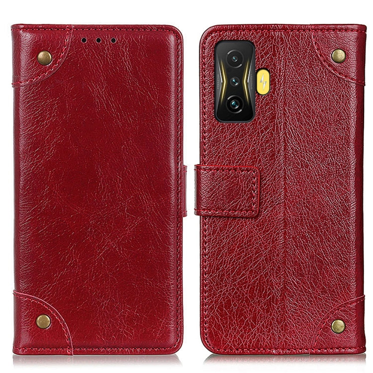 For Xiaomi Poco F4 GT 5G Copper Buckle Nappa Texture Horizontal Flip Leather Phone Case