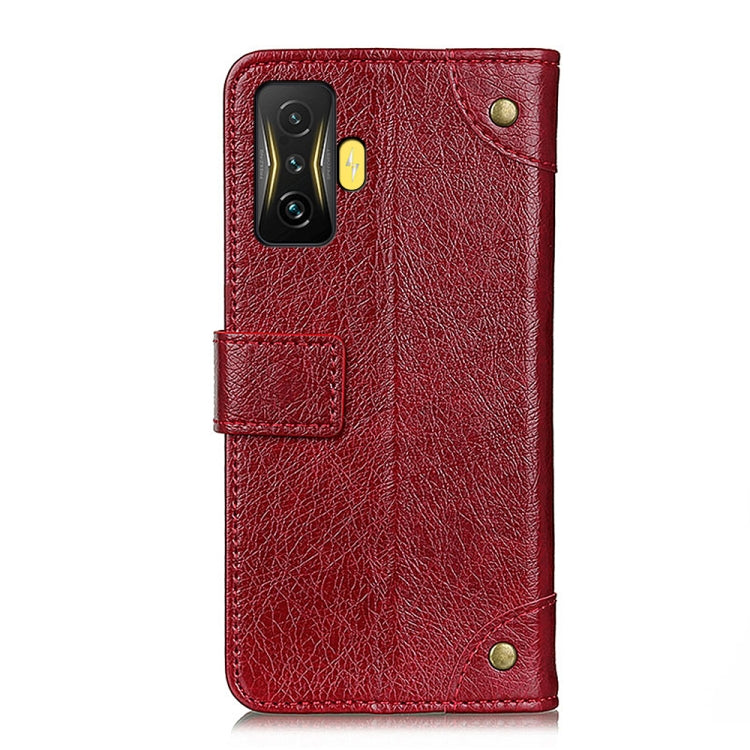 For Xiaomi Poco F4 GT 5G Copper Buckle Nappa Texture Horizontal Flip Leather Phone Case