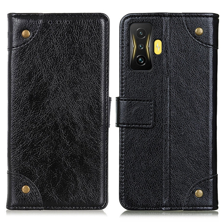 For Xiaomi Poco F4 GT 5G Copper Buckle Nappa Texture Horizontal Flip Leather Phone Case