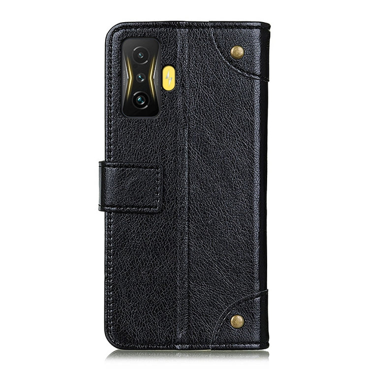 For Xiaomi Poco F4 GT 5G Copper Buckle Nappa Texture Horizontal Flip Leather Phone Case