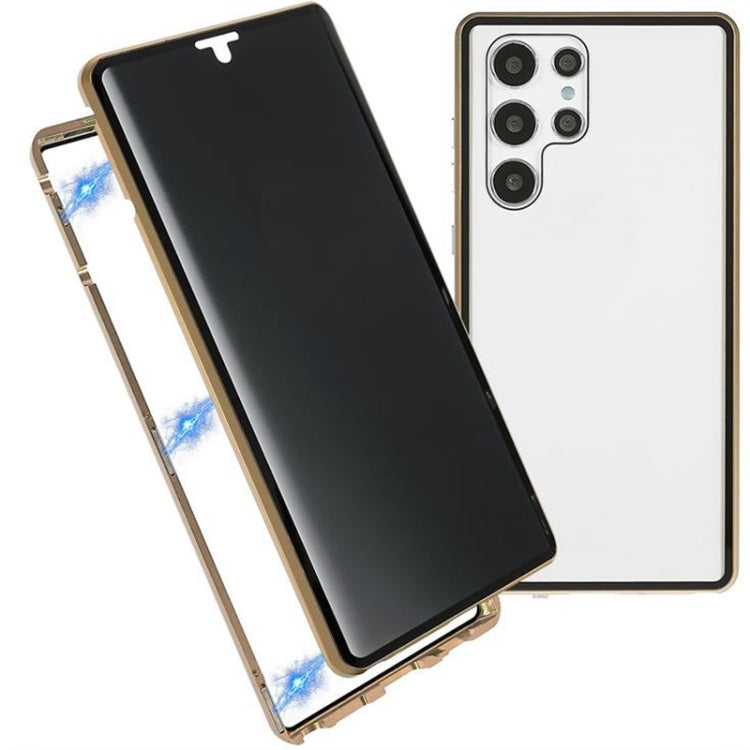 For Samsung Galaxy S22 Ultra 5G Anti-peeping Magnetic Double-sided Tempered Glass Phone Case