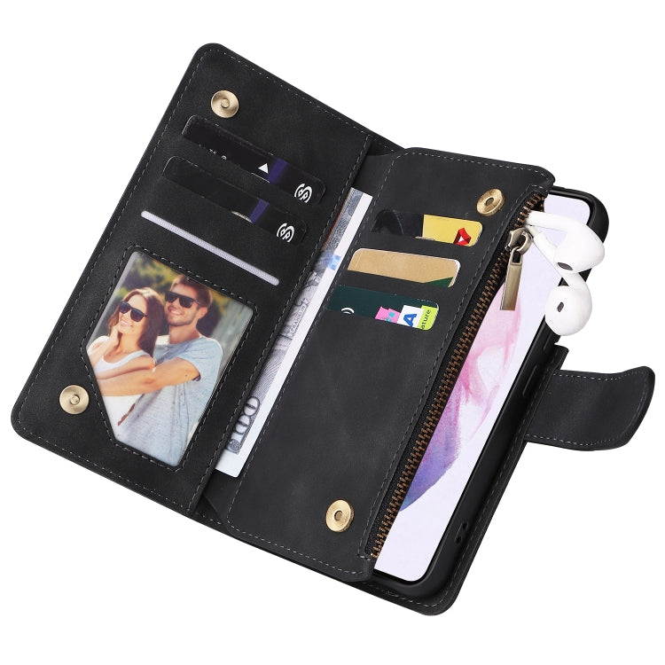 For Samsung Galaxy S22+ 5G Multifunctional Frosted Zipper Wallet Leather Phone Case