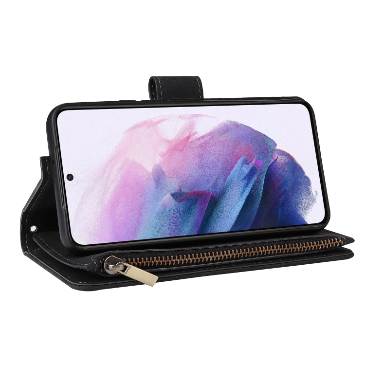 For Samsung Galaxy S22+ 5G Multifunctional Frosted Zipper Wallet Leather Phone Case