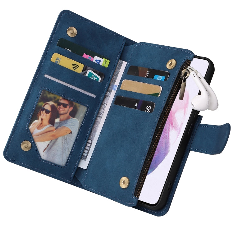 For Samsung Galaxy S22+ 5G Multifunctional Frosted Zipper Wallet Leather Phone Case