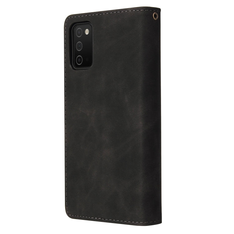 For Samsung Galaxy A03s 166.5mm Multifunctional Frosted Zipper Wallet Leather Phone Case