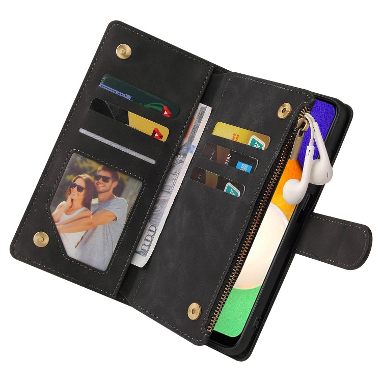 For Samsung Galaxy A03s 166.5mm Multifunctional Frosted Zipper Wallet Leather Phone Case