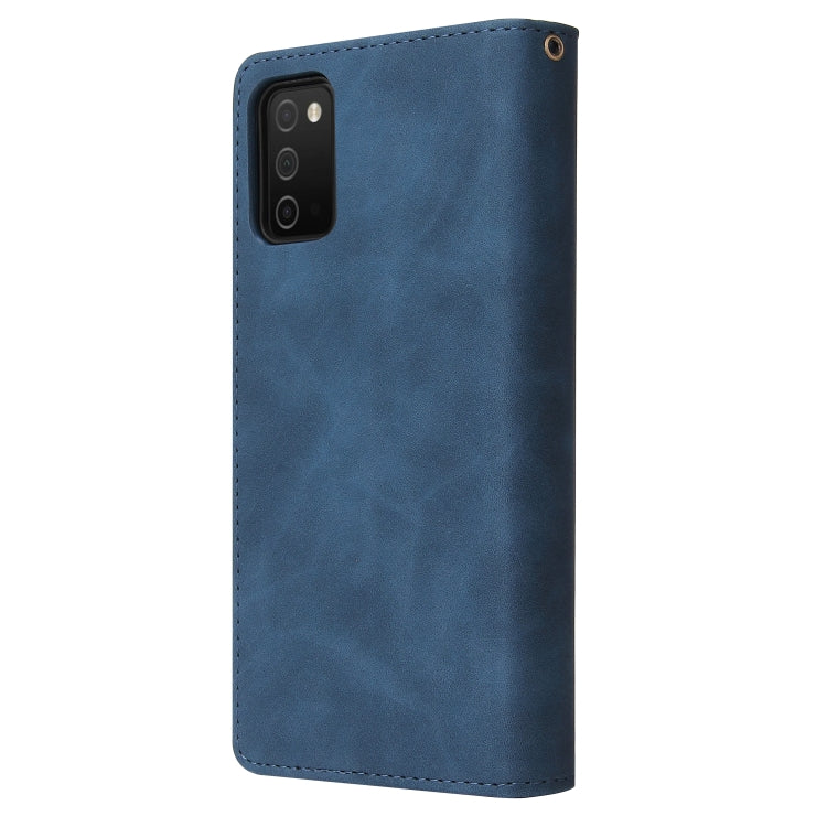 For Samsung Galaxy A03s 166.5mm Multifunctional Frosted Zipper Wallet Leather Phone Case