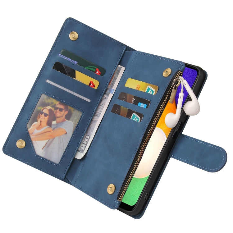 For Samsung Galaxy A03s 166.5mm Multifunctional Frosted Zipper Wallet Leather Phone Case