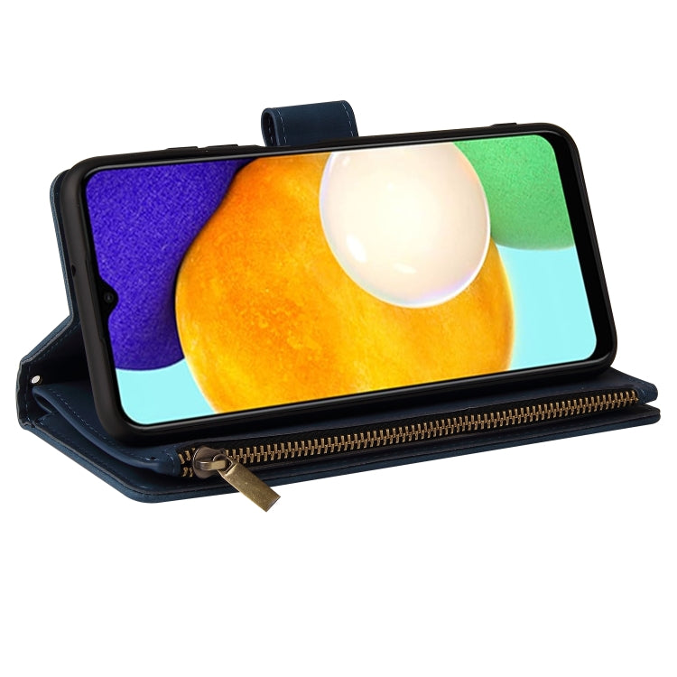 For Samsung Galaxy A03s 166.5mm Multifunctional Frosted Zipper Wallet Leather Phone Case