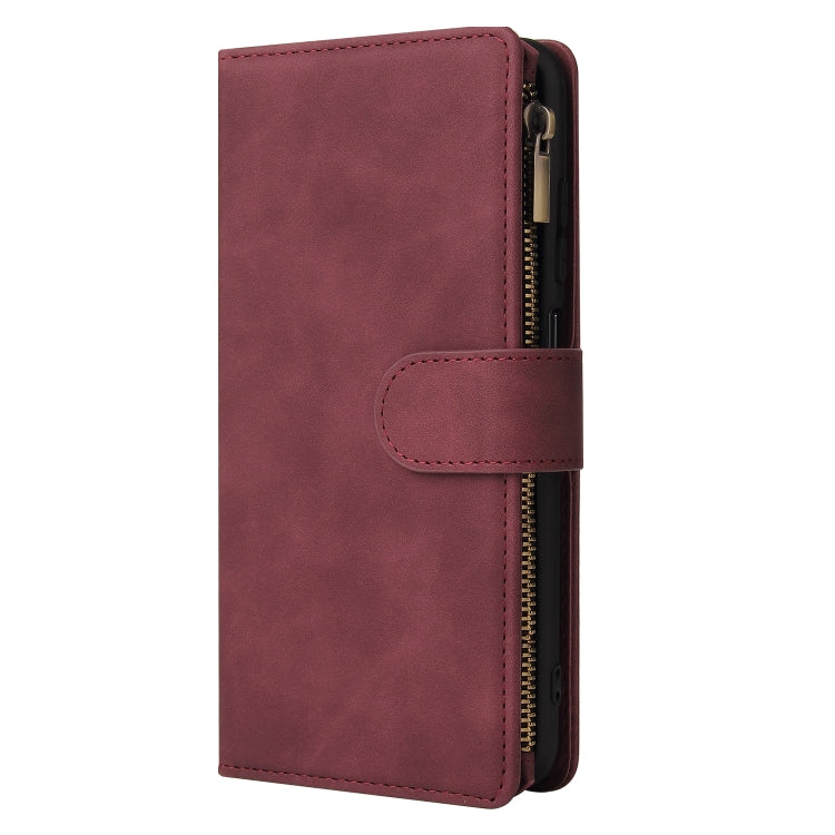 For Samsung Galaxy A03s 166.5mm Multifunctional Frosted Zipper Wallet Leather Phone Case