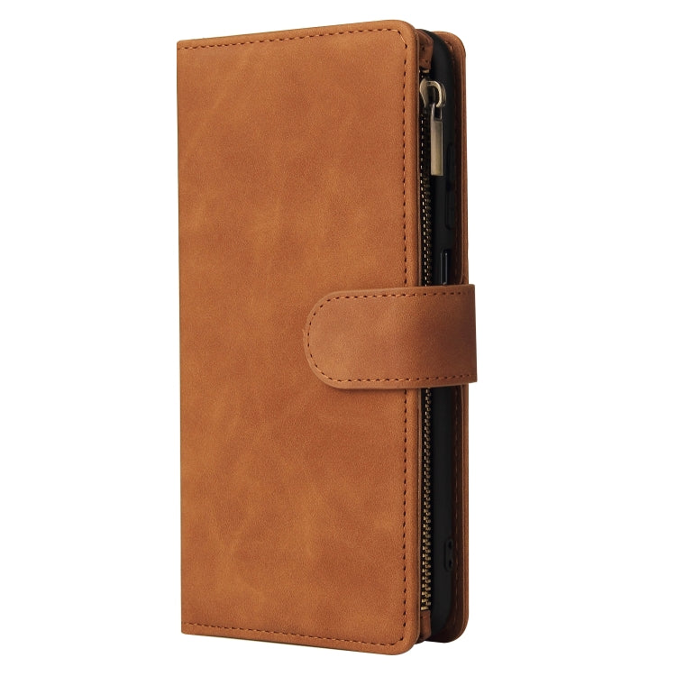 For Samsung Galaxy A03s 166.5mm Multifunctional Frosted Zipper Wallet Leather Phone Case