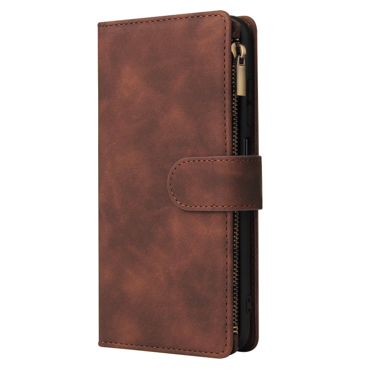 For Samsung Galaxy A03s 166.5mm Multifunctional Frosted Zipper Wallet Leather Phone Case