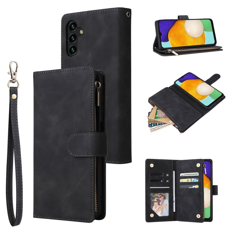 For Samsung Galaxy A13 5G Multifunctional Frosted Zipper Wallet Leather Phone Case