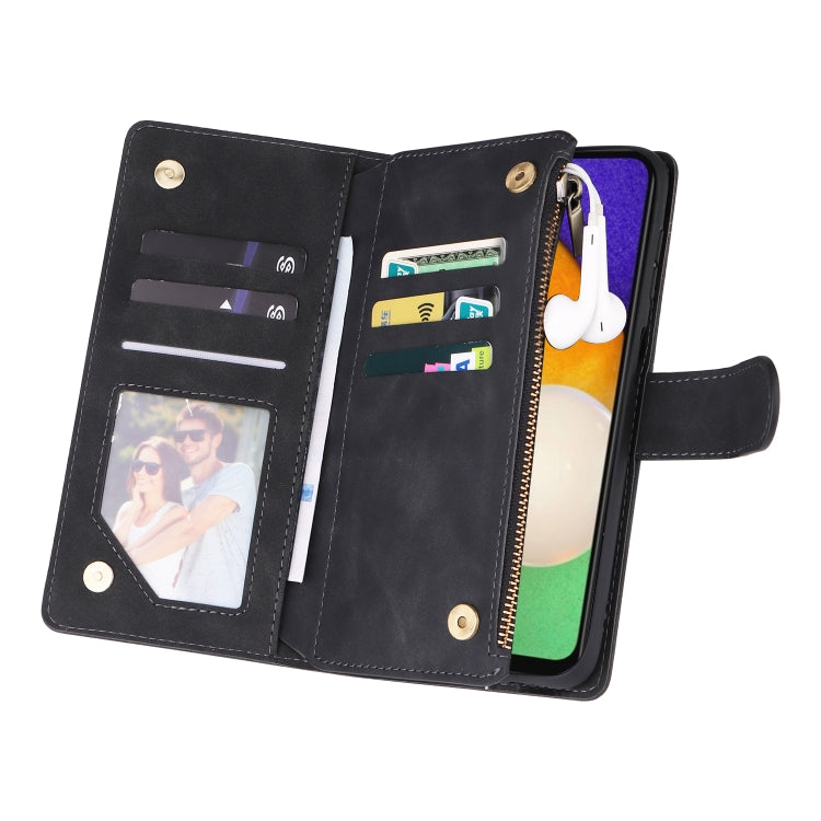 For Samsung Galaxy A13 5G Multifunctional Frosted Zipper Wallet Leather Phone Case