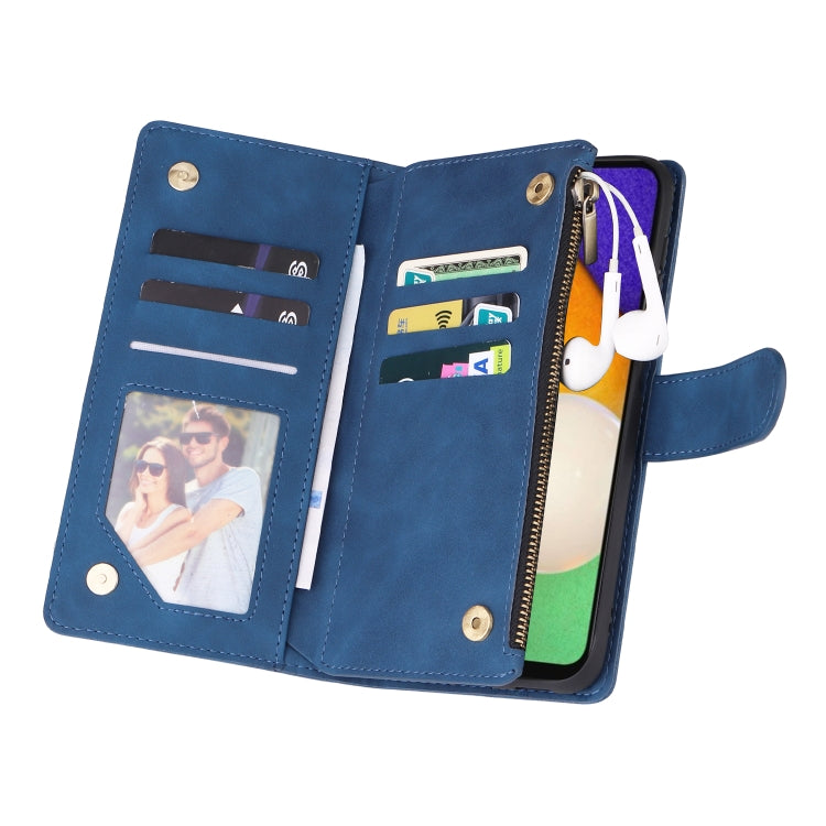 For Samsung Galaxy A13 5G Multifunctional Frosted Zipper Wallet Leather Phone Case