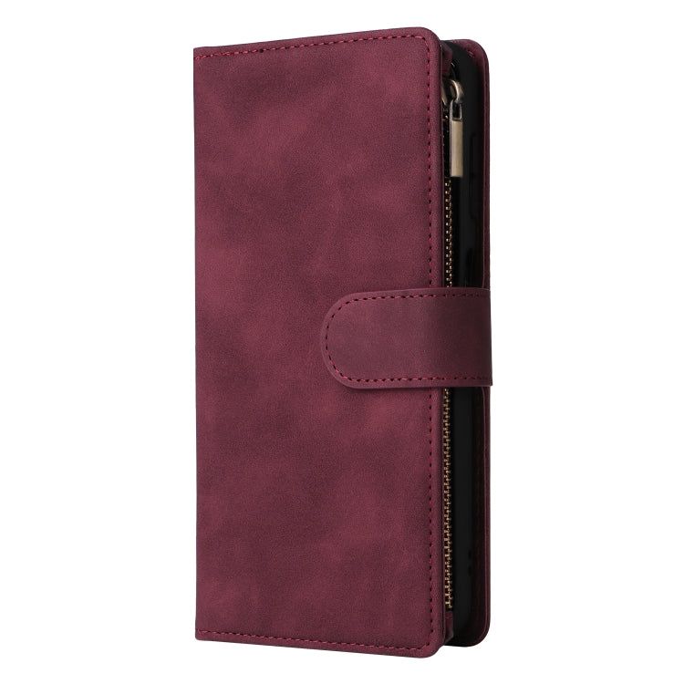 For Samsung Galaxy A13 5G Multifunctional Frosted Zipper Wallet Leather Phone Case