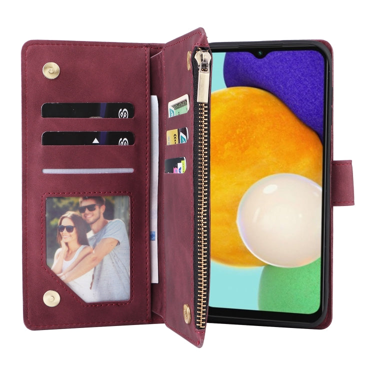 For Samsung Galaxy A13 5G Multifunctional Frosted Zipper Wallet Leather Phone Case