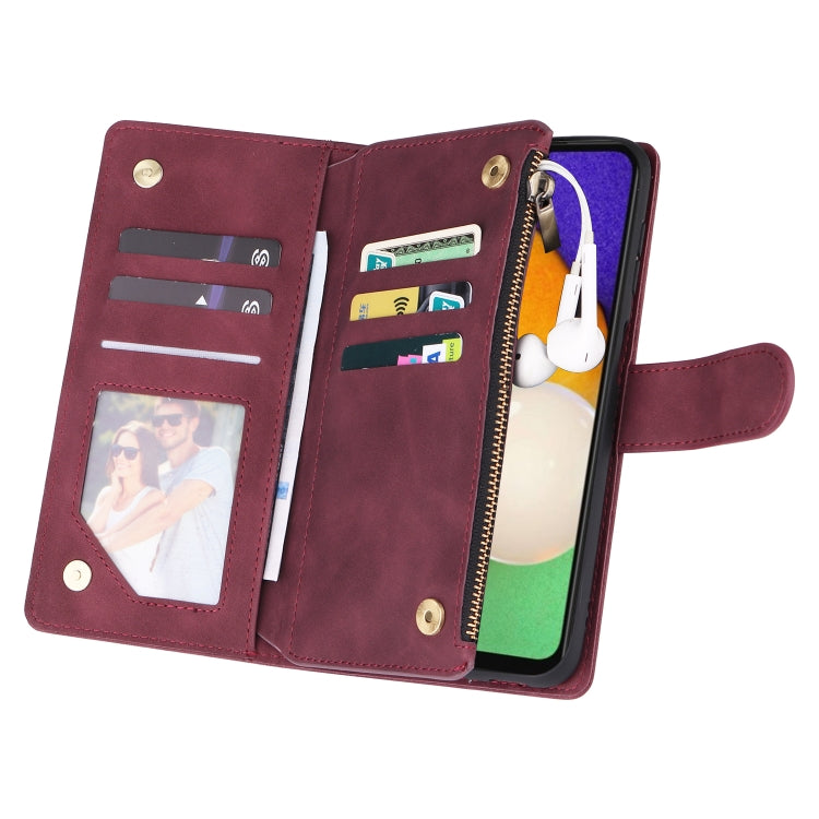 For Samsung Galaxy A13 5G Multifunctional Frosted Zipper Wallet Leather Phone Case