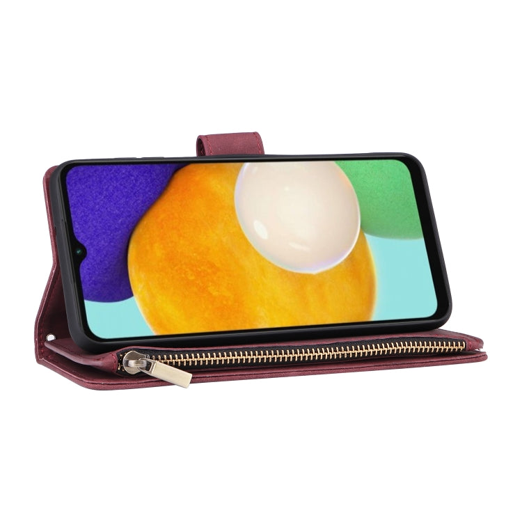 For Samsung Galaxy A13 5G Multifunctional Frosted Zipper Wallet Leather Phone Case