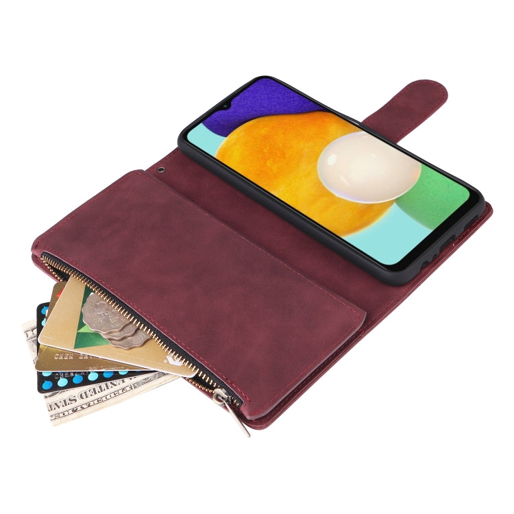 For Samsung Galaxy A13 5G Multifunctional Frosted Zipper Wallet Leather Phone Case