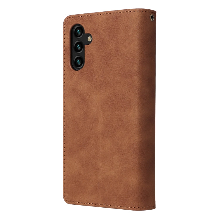 For Samsung Galaxy A13 5G Multifunctional Frosted Zipper Wallet Leather Phone Case