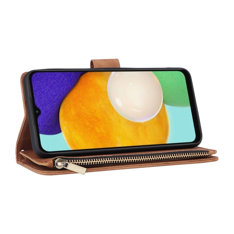 For Samsung Galaxy A13 5G Multifunctional Frosted Zipper Wallet Leather Phone Case