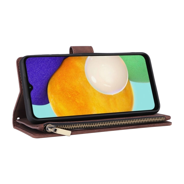 For Samsung Galaxy A13 5G Multifunctional Frosted Zipper Wallet Leather Phone Case