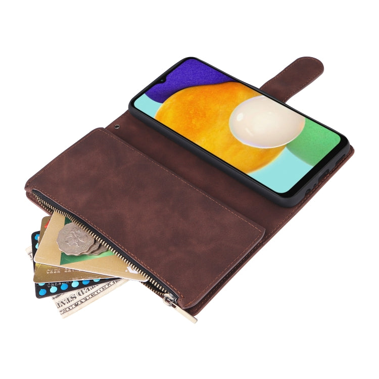 For Samsung Galaxy A13 5G Multifunctional Frosted Zipper Wallet Leather Phone Case