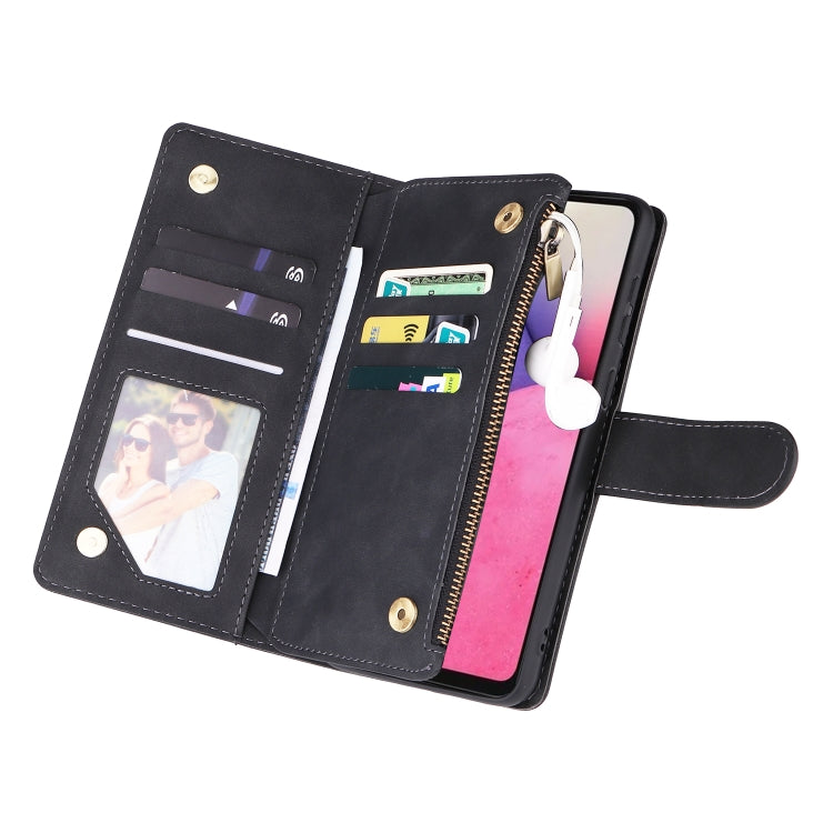 For Samsung Galaxy A33 5G Multifunctional Frosted Zipper Wallet Leather Phone Case