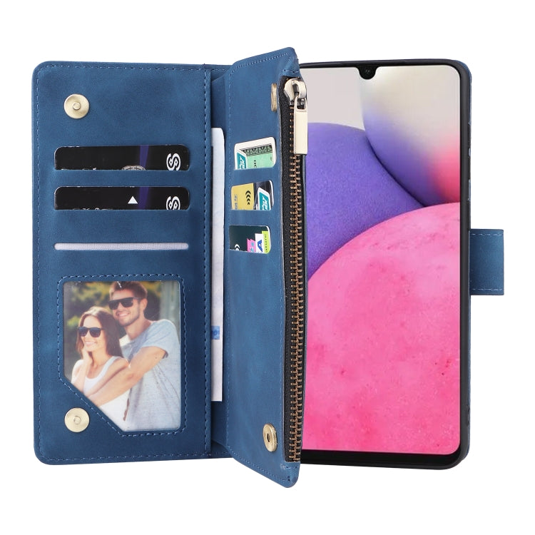 For Samsung Galaxy A33 5G Multifunctional Frosted Zipper Wallet Leather Phone Case