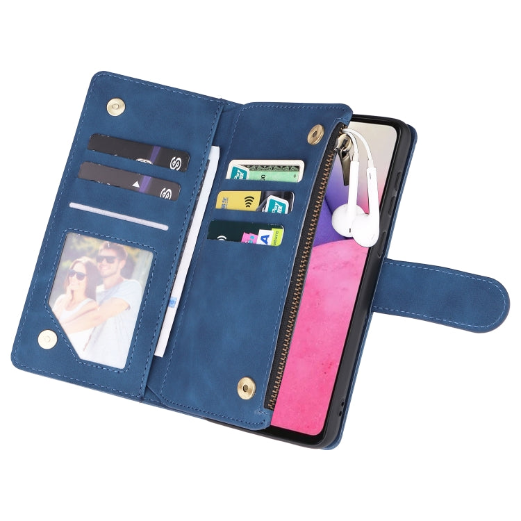 For Samsung Galaxy A33 5G Multifunctional Frosted Zipper Wallet Leather Phone Case