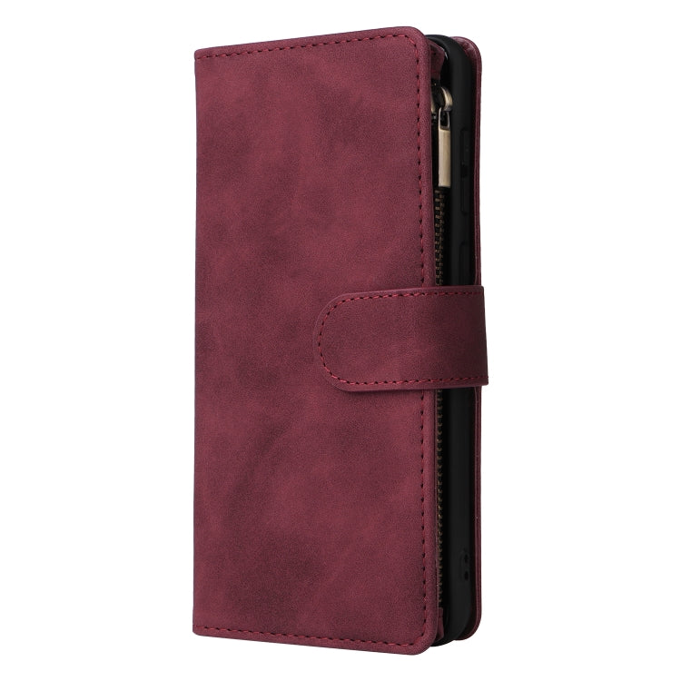 For Samsung Galaxy A33 5G Multifunctional Frosted Zipper Wallet Leather Phone Case