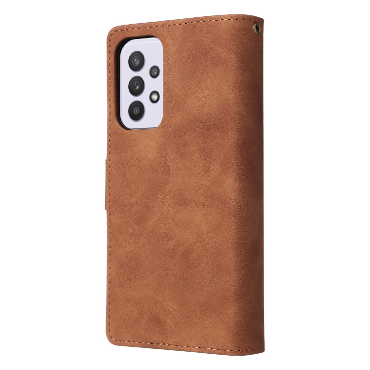 For Samsung Galaxy A33 5G Multifunctional Frosted Zipper Wallet Leather Phone Case