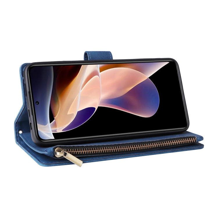 For Xiaomi Redmi Note 11 Pro China Multifunctional Frosted Zipper Wallet Leather Phone Case