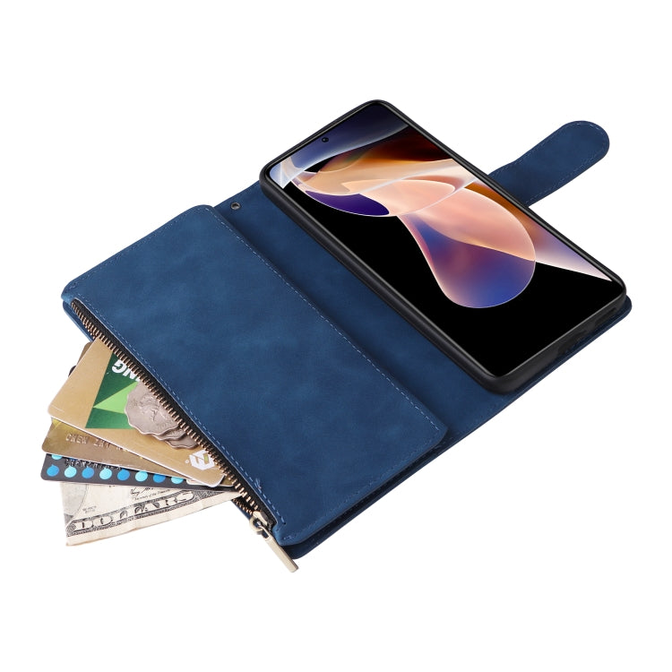 For Xiaomi Redmi Note 11 Pro China Multifunctional Frosted Zipper Wallet Leather Phone Case