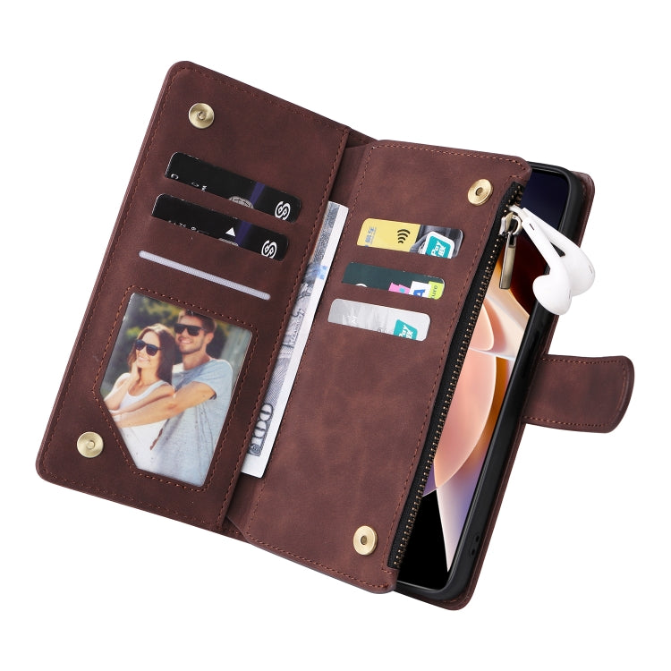 For Xiaomi Redmi Note 11 Pro China Multifunctional Frosted Zipper Wallet Leather Phone Case