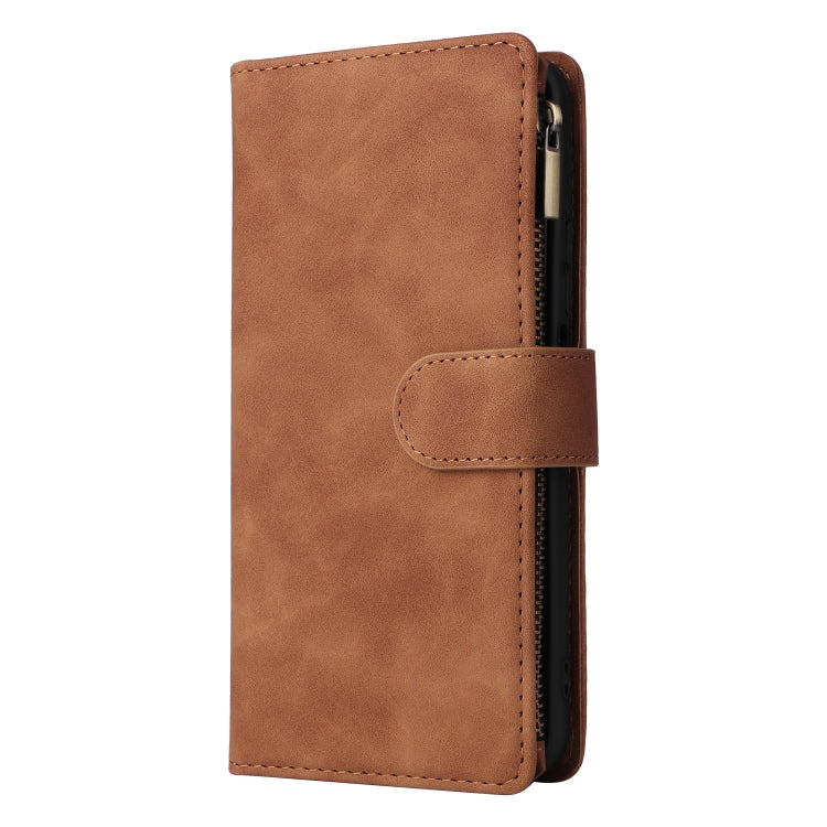 For Xiaomi Redmi Note 11 China Multifunctional Frosted Zipper Wallet Leather Phone Case