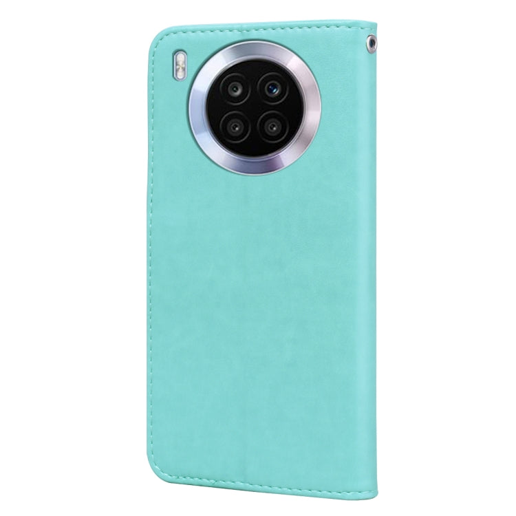 For Huawei nova 8i Rose Embossed Leather Phone Case