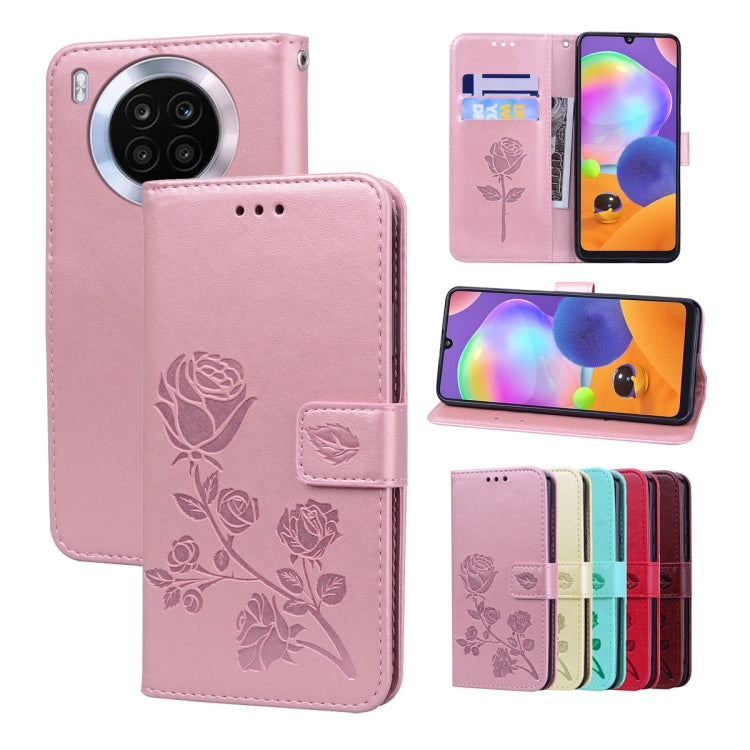 For Huawei nova 8i Rose Embossed Leather Phone Case
