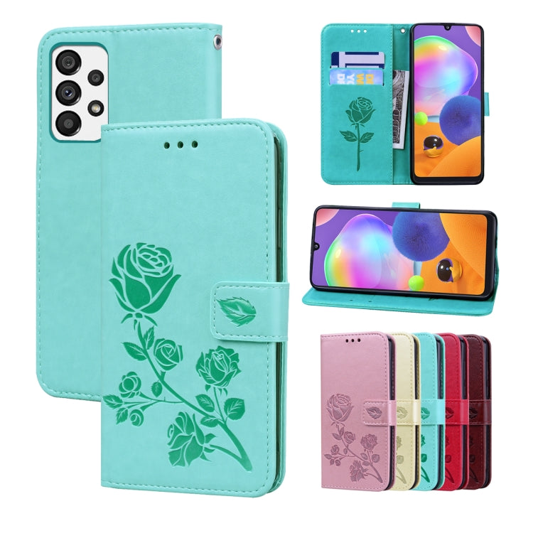 For Samsung Galaxy A23 Rose Embossed Leather Phone Case
