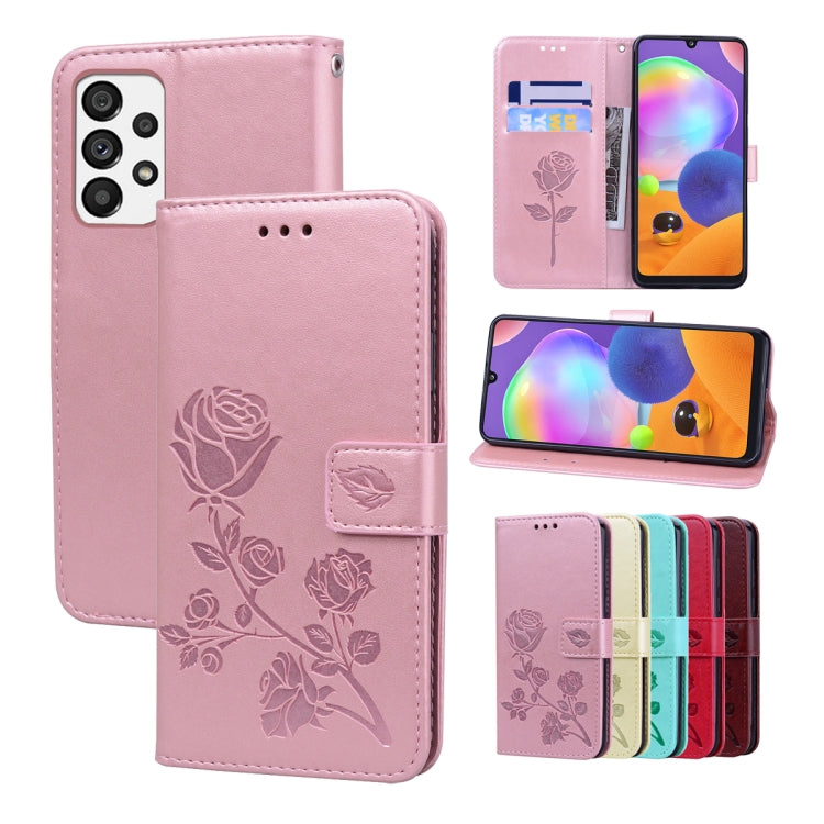 For Samsung Galaxy A23 Rose Embossed Leather Phone Case
